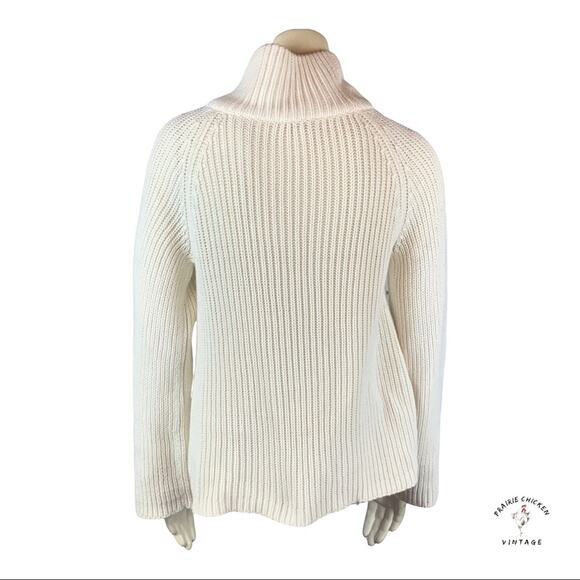 Talbots Chunky Sweater M Medium toggle buttons Cotton Cashmere Knit - Picture 6 of 12